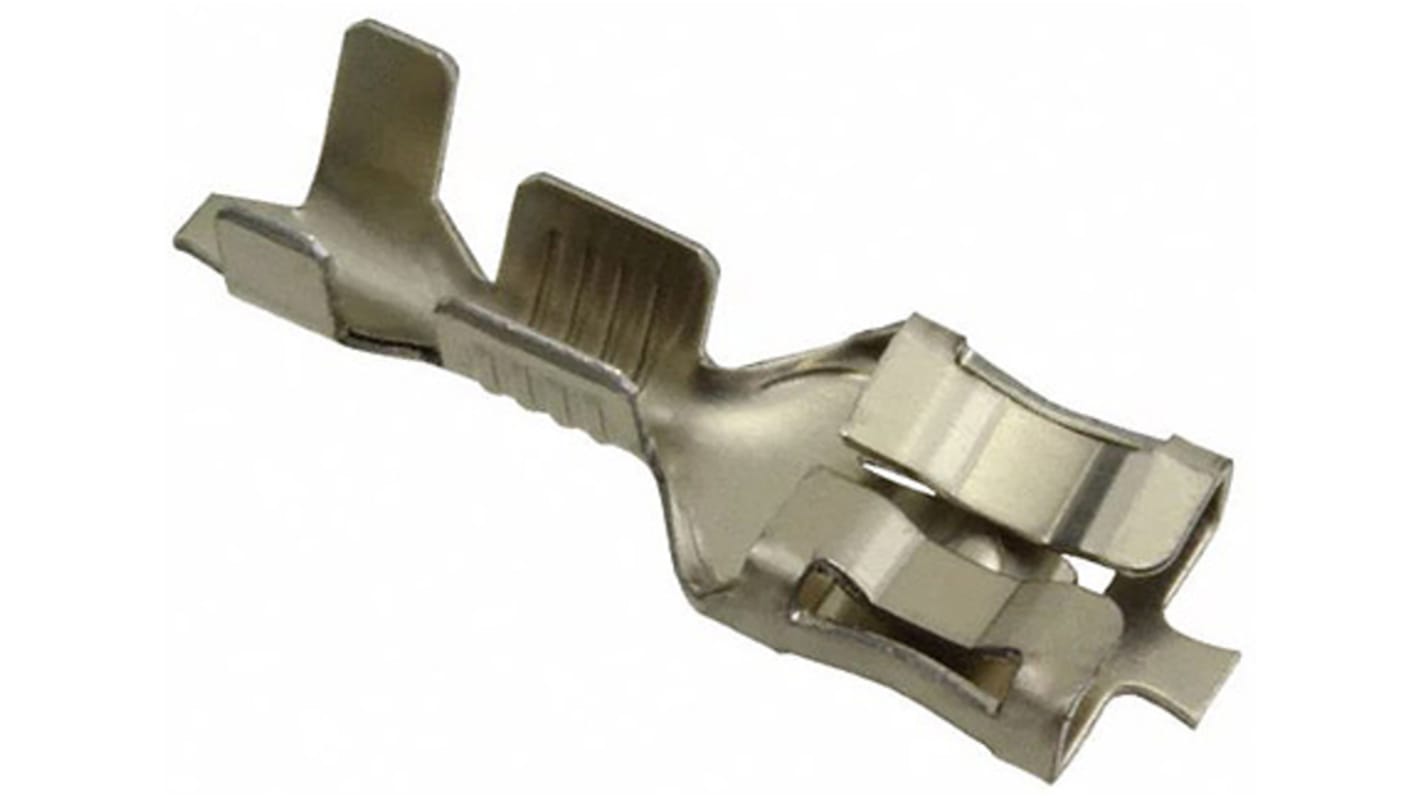 TE Connectivity FASTON .250 Uninsulated Female Spade Connector, Receptacle, 3.8 (Section E-E) mm, 5.5 (Section B-B) mm