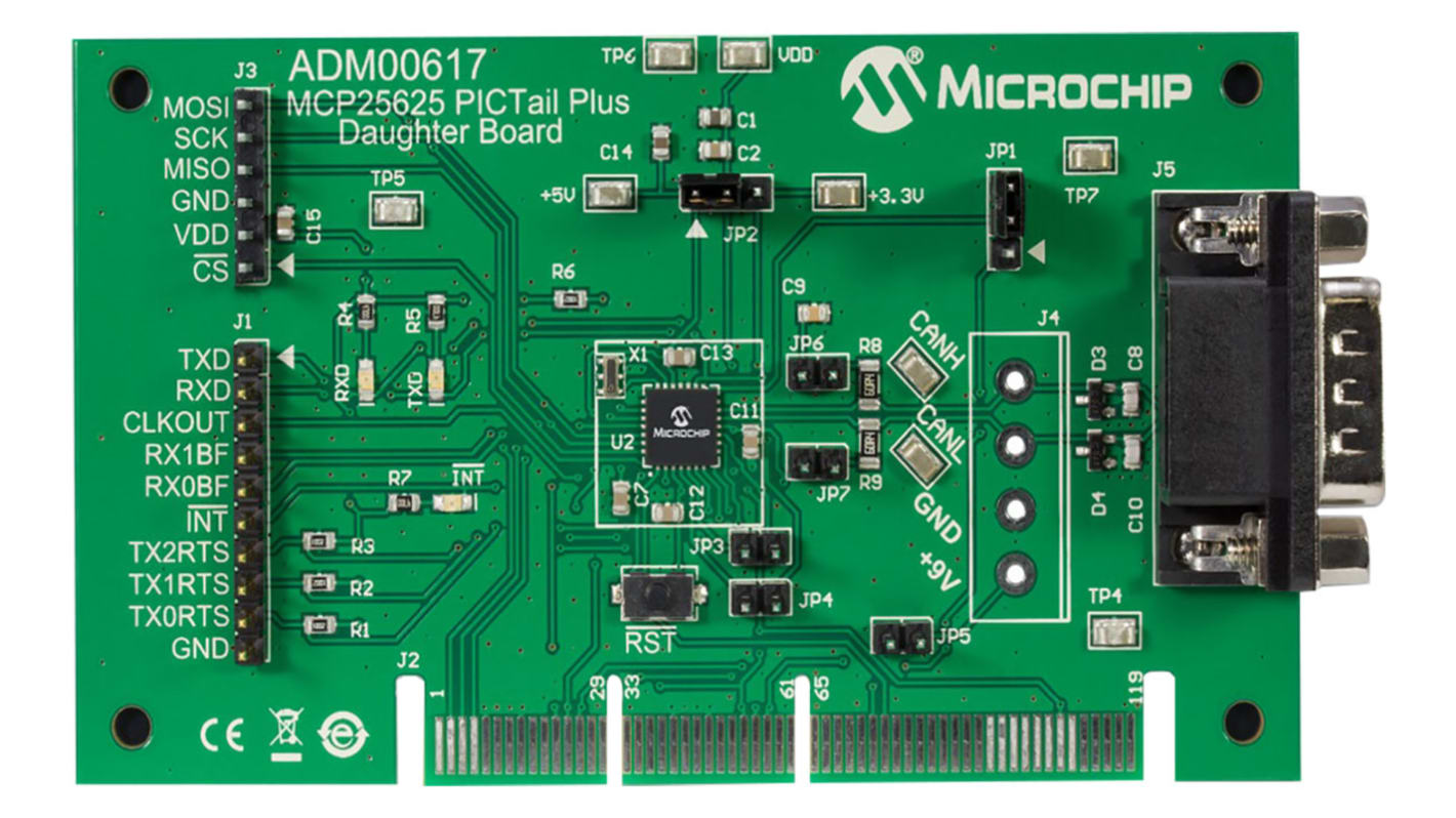 Microchip MCP25625 PICTail Plus Daughter Board MCP25625 Development Kit for Explorer 16 ADM00617