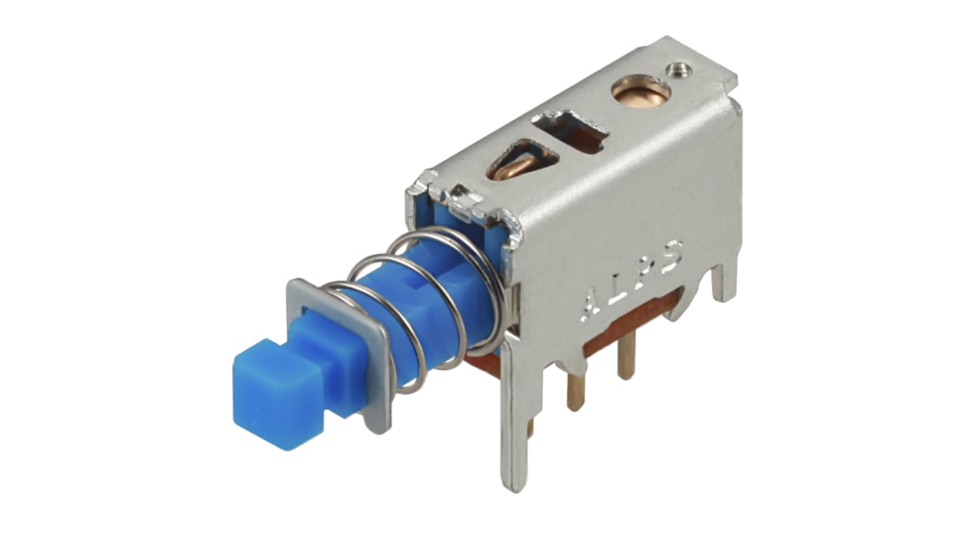 Alps Alpine Push Button Switch, Momentary, PCB, SPDT, 30V dc