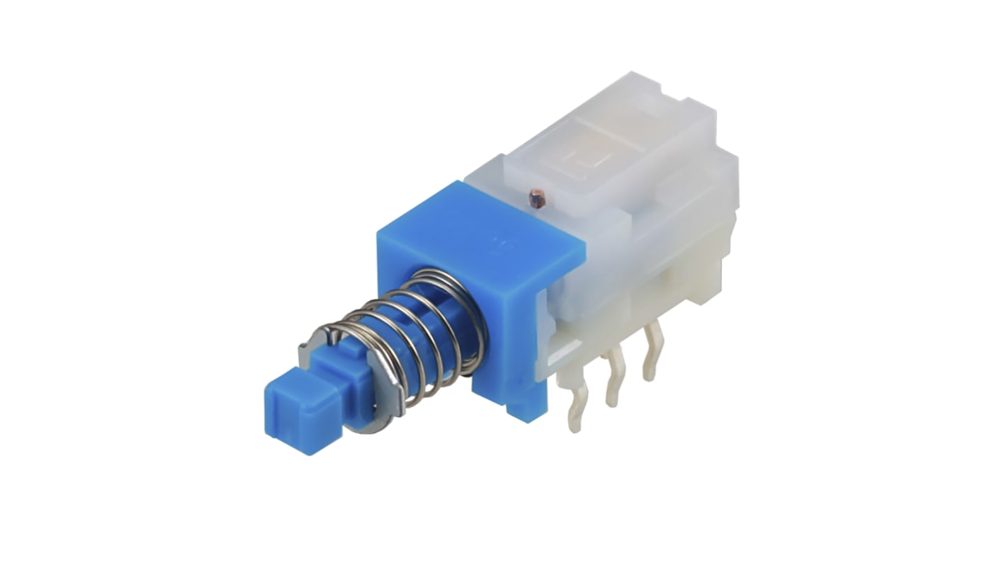 Alps Alpine Push Button Switch, Latching, PCB, DPDT, 30V dc