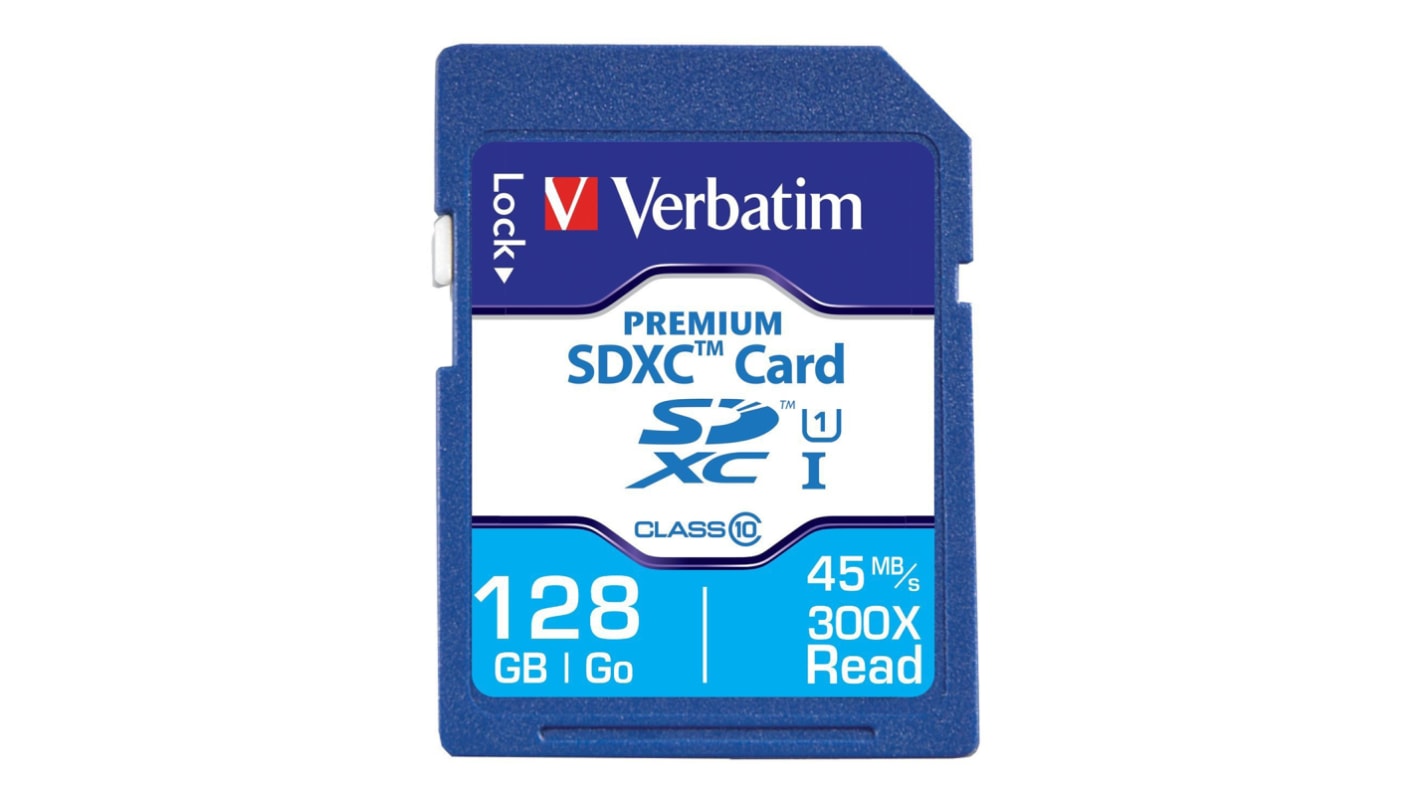 Verbatim 128 GB SDXC SD Card, Class 10, UHS-1 U1