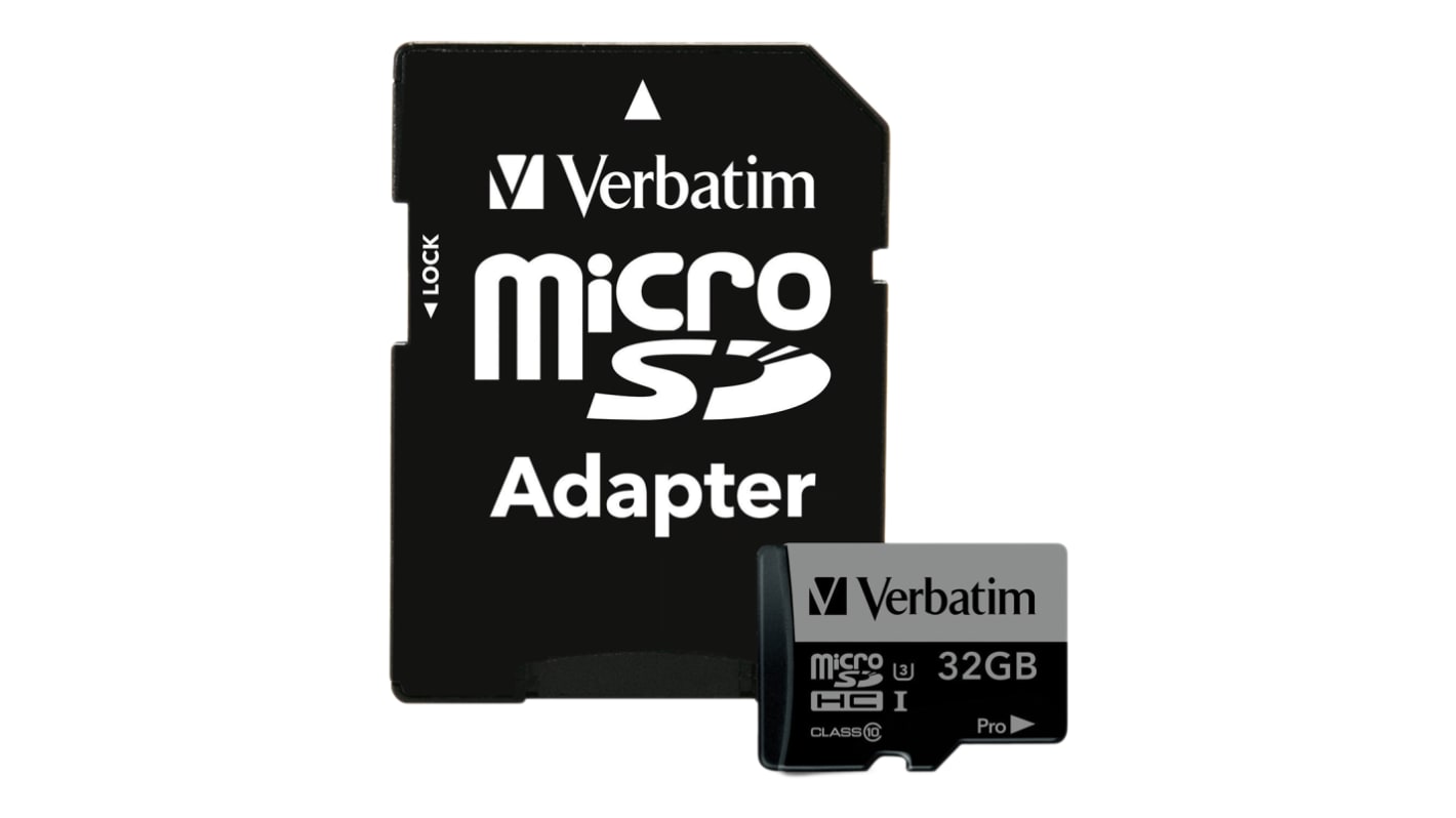Verbatim PRO Micro SDHC Micro SD Karte 32 GB Class 10, UHS-1 U3
