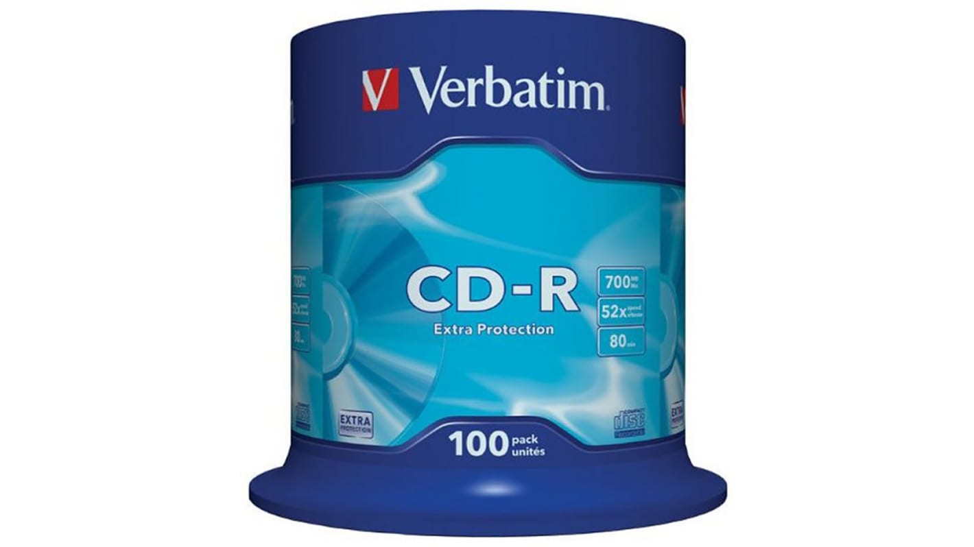 Verbatim CD-R, 700 MB, 52X, 100 Pack