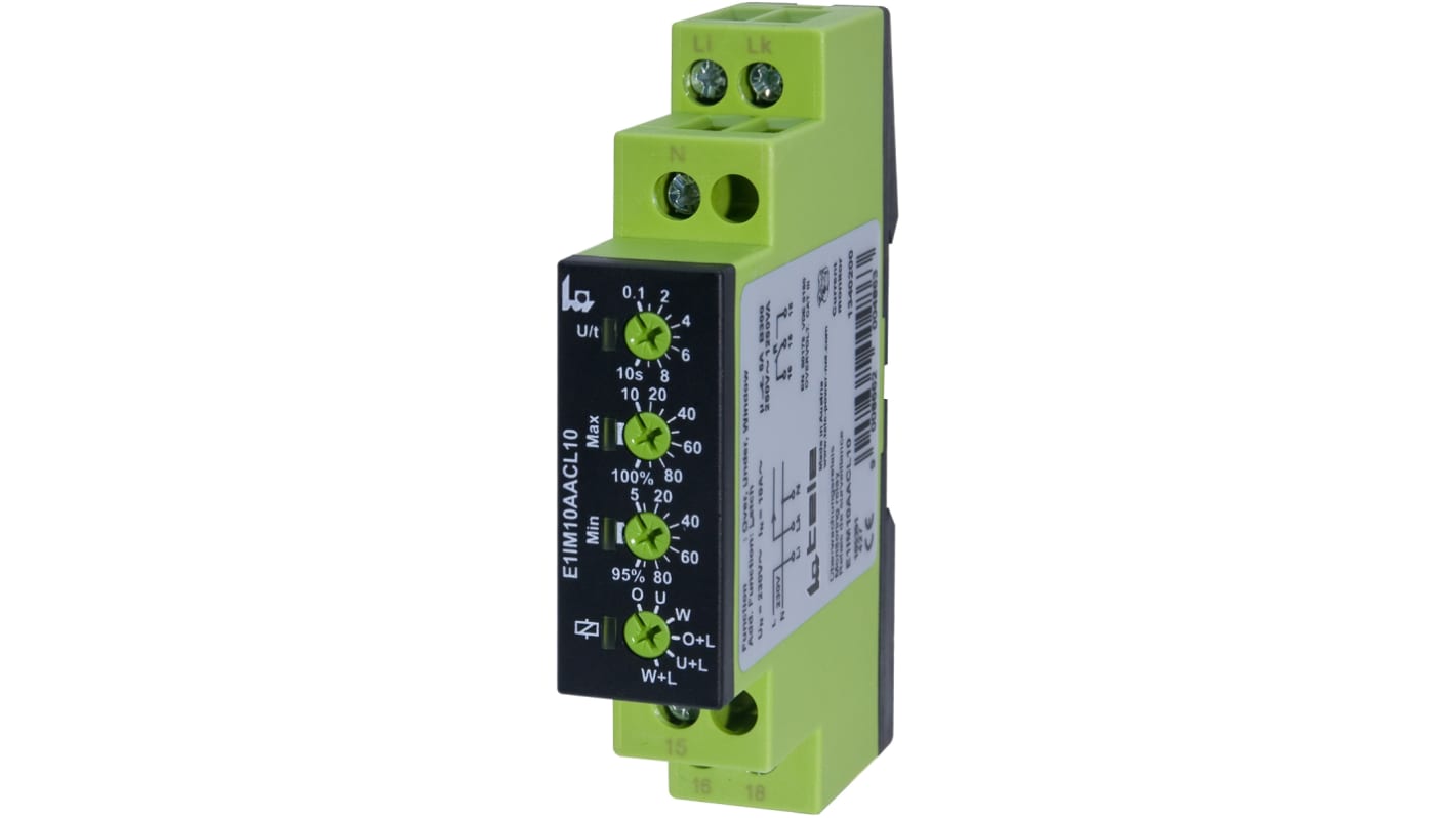 Tele Current Monitoring Relay, 1 Phase, SPDT, DIN Rail