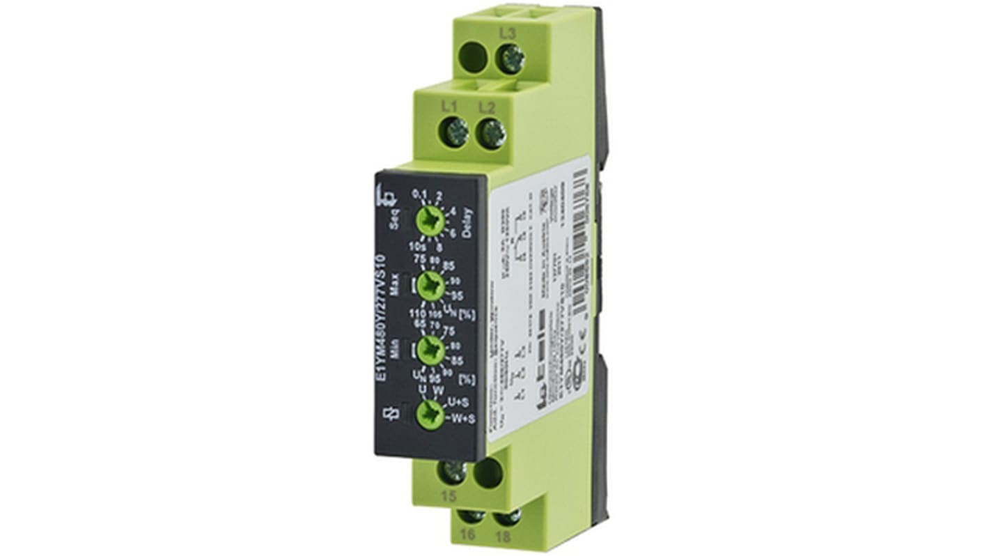 Tele Phase, Voltage Monitoring Relay, SPDT, DIN Rail