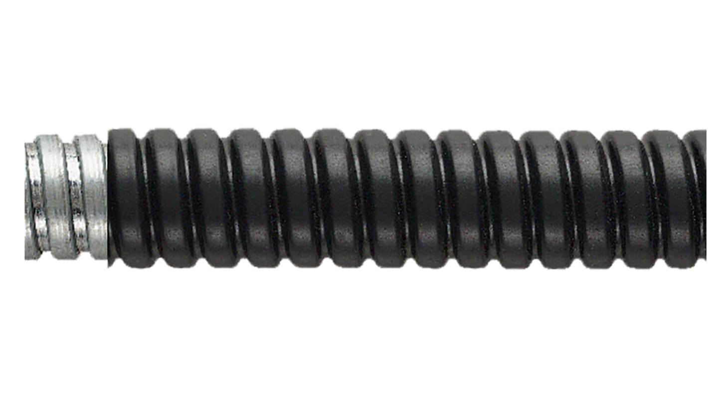 Flexicon 钢挠性电缆管, Φ25mm标称, 26mm外径, 21.1mm内径, 10m长, IP54, 黑色, LFHU系列