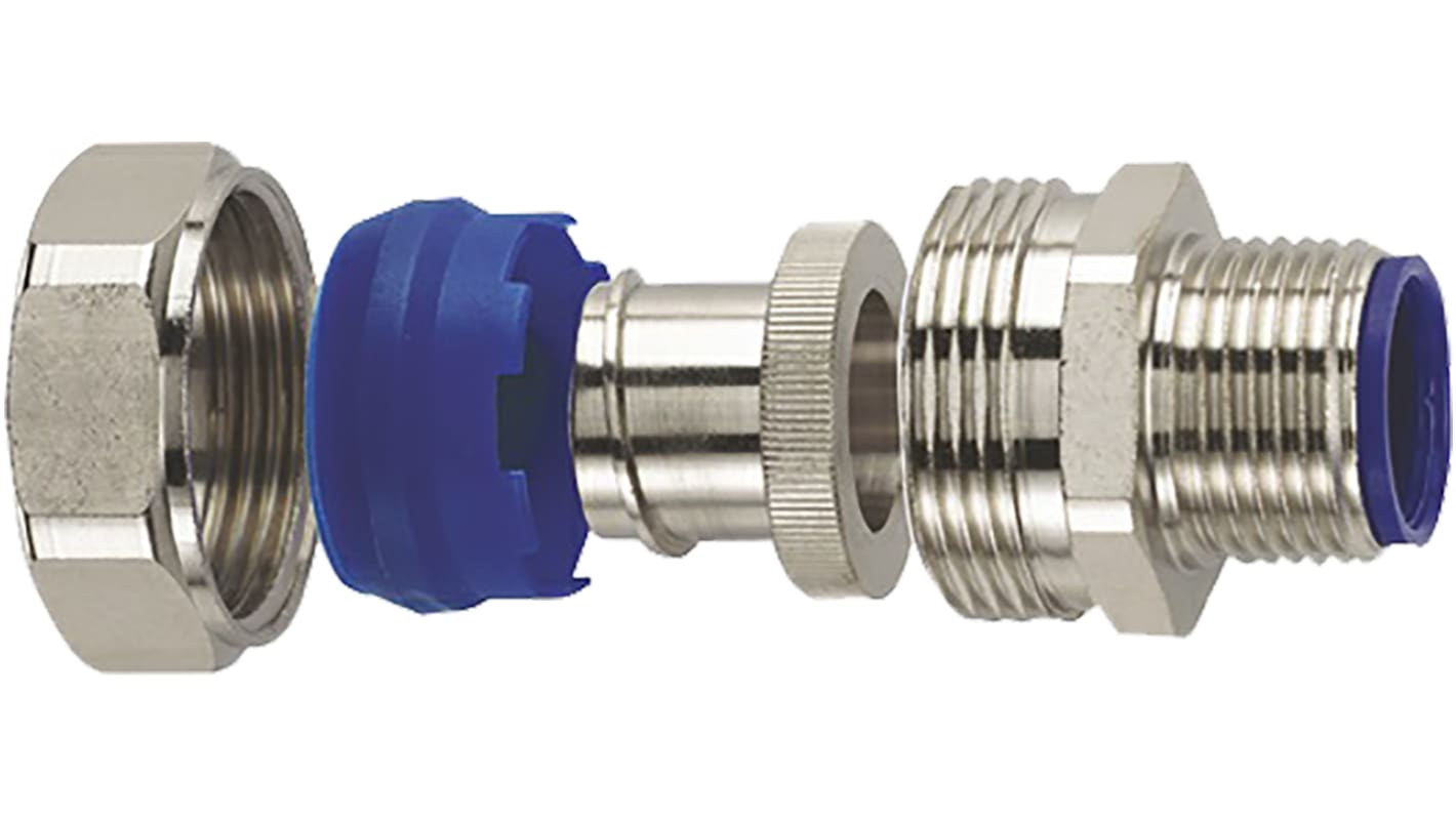 Flexicon External Thread Fitting, Conduit Fitting, 16mm Nominal Size, M20, Brass IP66, IP67, IP68, IP69 rating