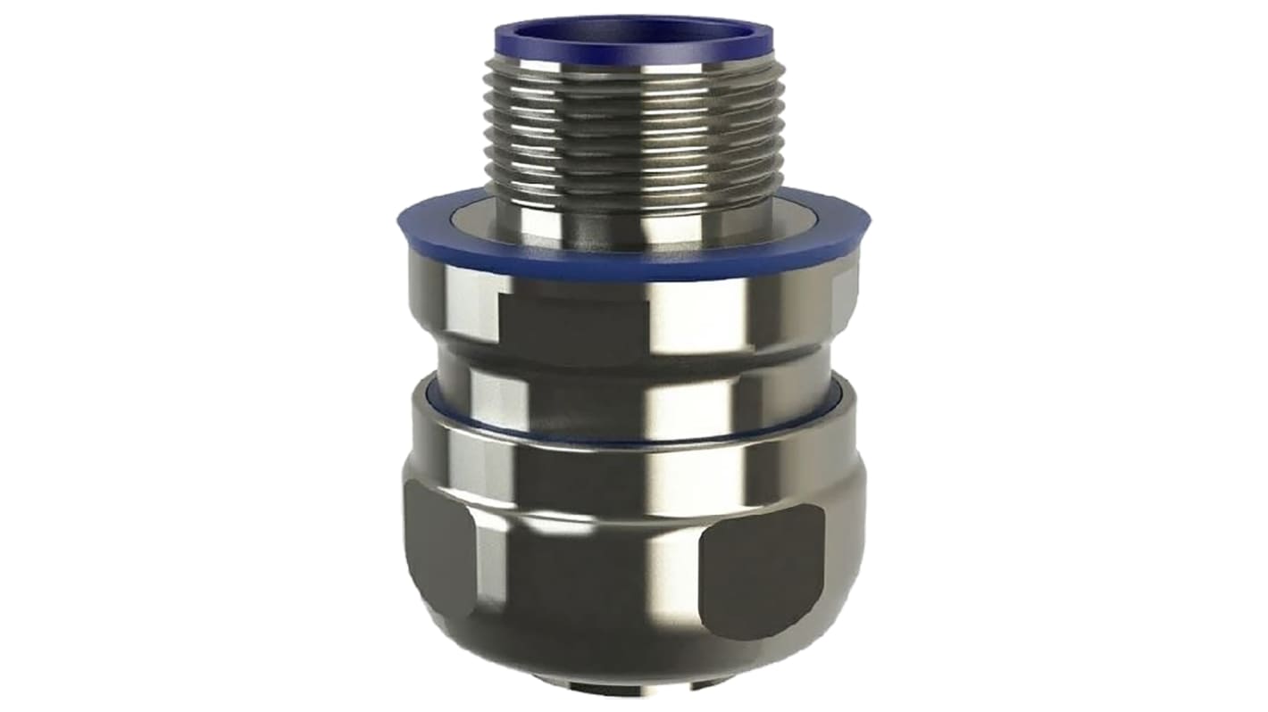 Flexicon External Thread Fitting, Conduit Fitting, 40mm Nominal Size, M40, 316 Stainless Steel