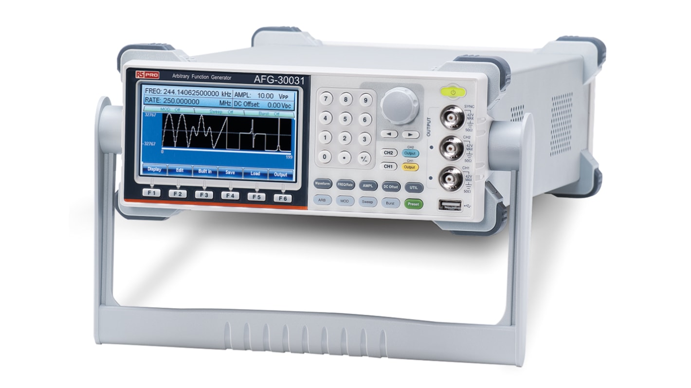 RS PRO 信号发生器, 最大频率范围50MHz, 输出幅度10 mV Pk-Pk → 10 V Pk-Pk, GPIB，RS232，USB接口