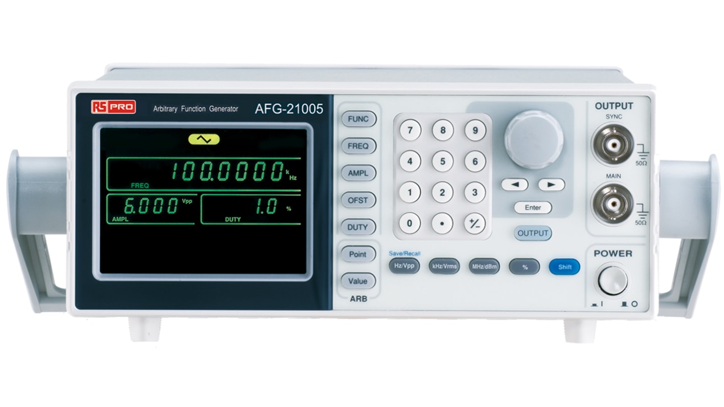 RS PRO AFG-21025 Function Generator, 0.1Hz Min, 25MHz Max - RS Calibration