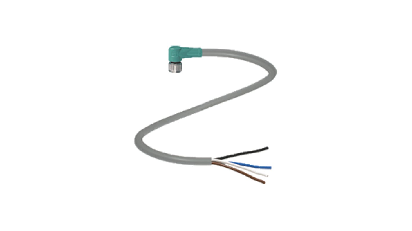 Cable de conexión Pepperl + Fuchs, con. A M8 Hembra, 4 polos, con. B Sin terminación, long. 2m, 30 V ac / dc, 3 A, IP67