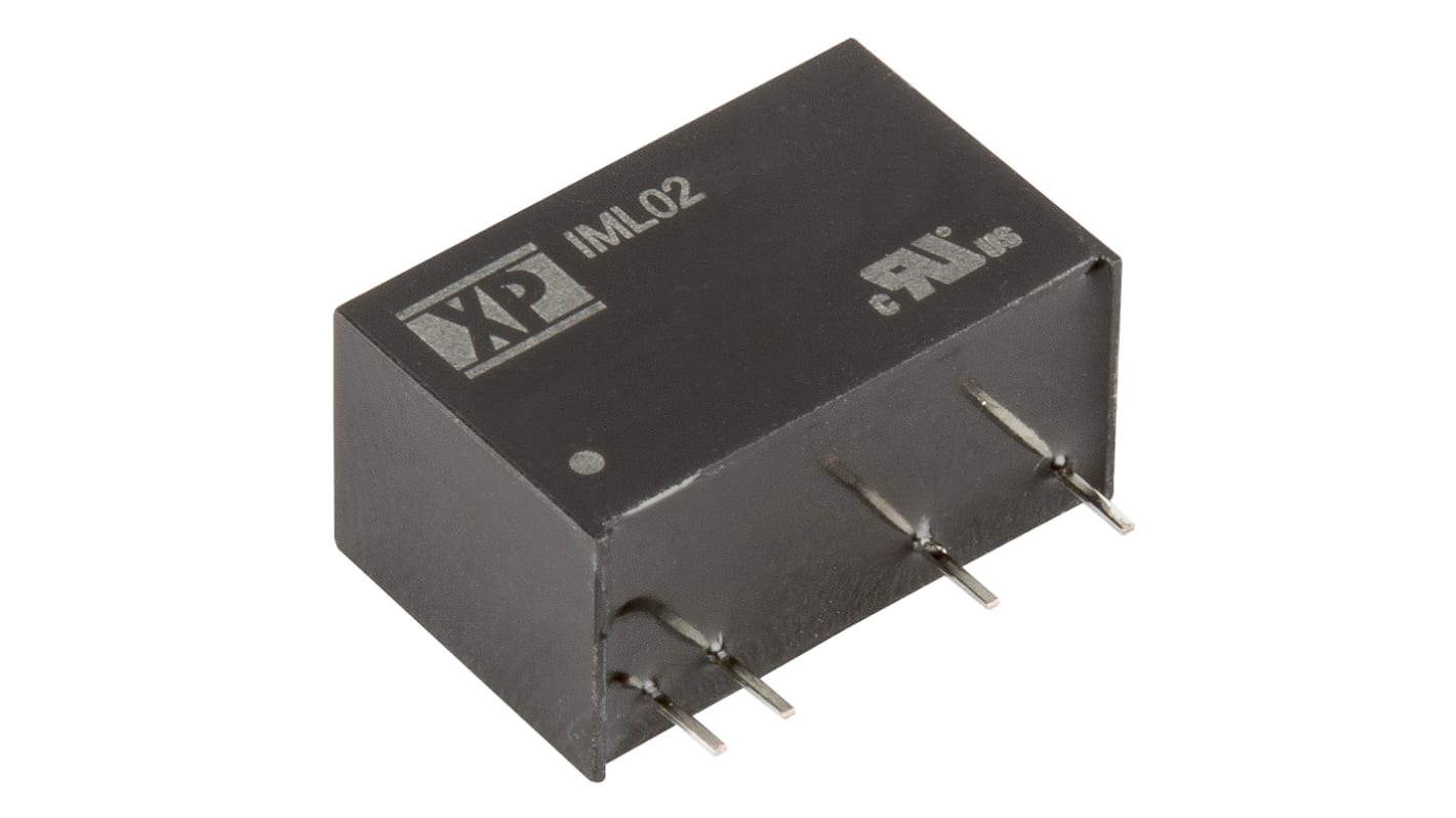 XP Power IML02 DC-DC Converter, ±9V dc/ ±111mA Output, 4.5 → 5.5 V dc Input, 2W, Through Hole, +85°C Max Temp