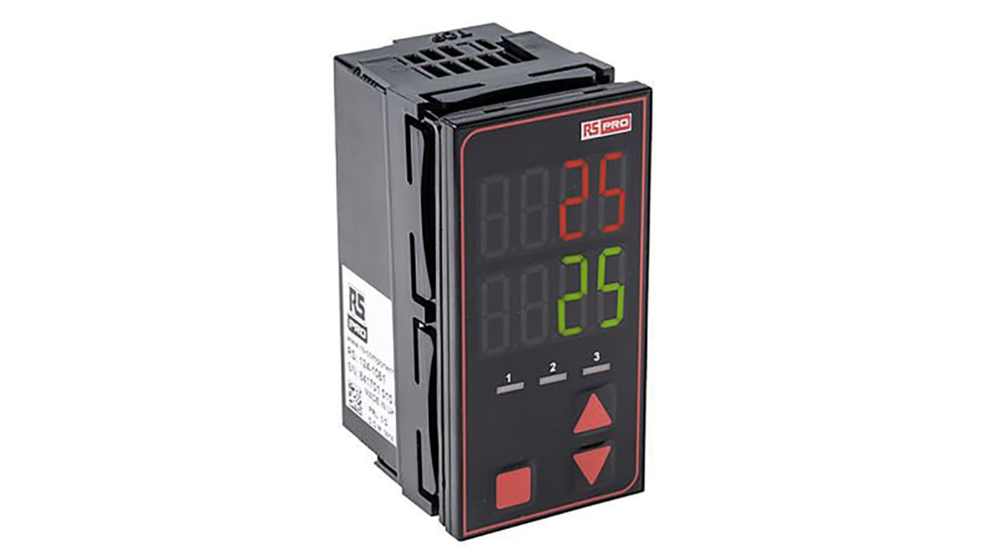 Controlador de temperatura PID RS PRO, 96 x 48mm, 24 V ac / dc Analógico, Termopar tipo B, Termopar tipo C, Termopar