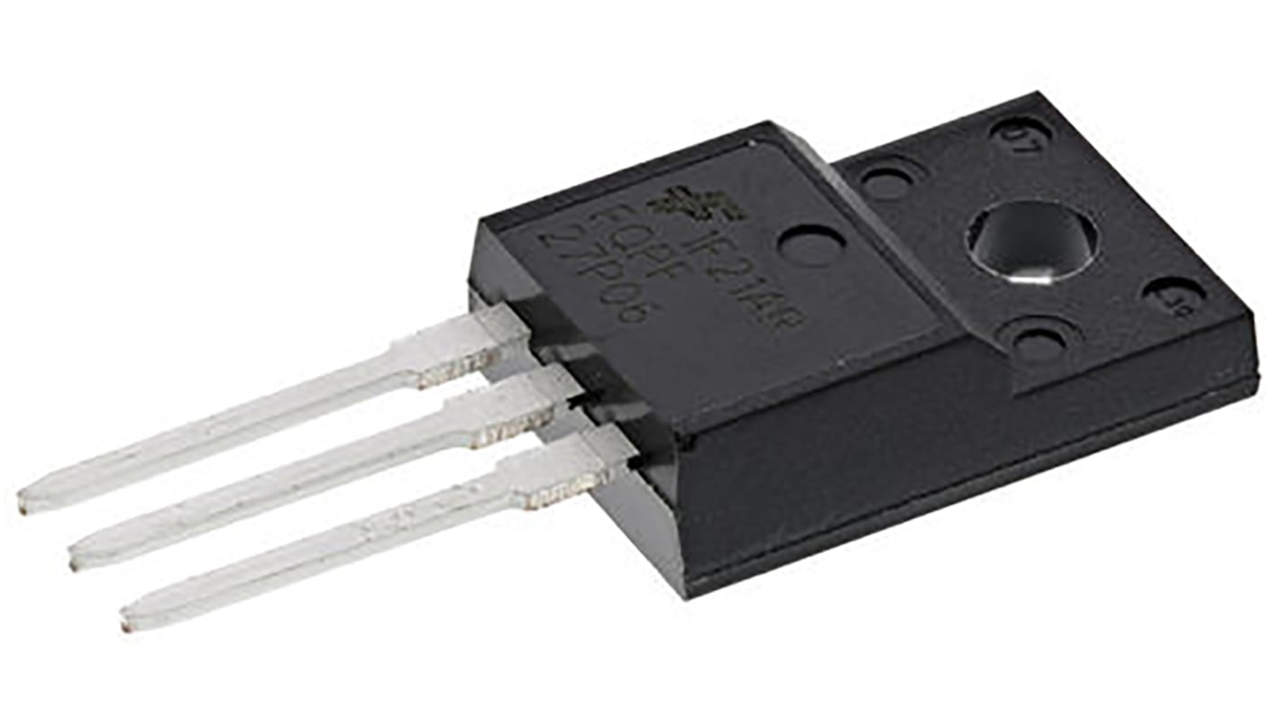 P-Channel MOSFET, 19 A, 60 V, 3-Pin TO-220F onsemi FQPF27P06