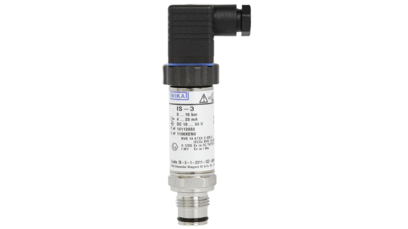 WIKA IS-3 Series Pressure Sensor, 0bar Min, 10bar Max, Analogue Output