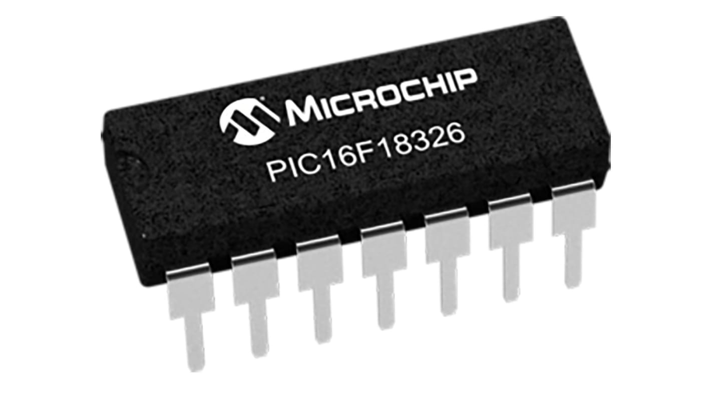 Microchip PIC16F18326-I/P, 8bit PIC Microcontroller, PIC16, 32MHz, 28 kB Flash, 14-Pin PDIP