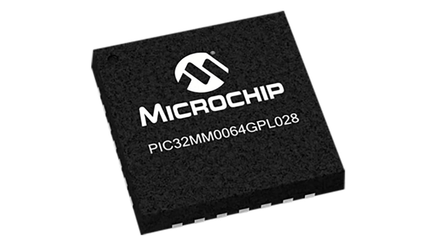 Mikrokontroler Microchip PIC32 QFN 28-pinowy Montaż powierzchniowy PIC 64 kB 32bit CAN: 25MHz RAM:8 kB Ethernet: Flash