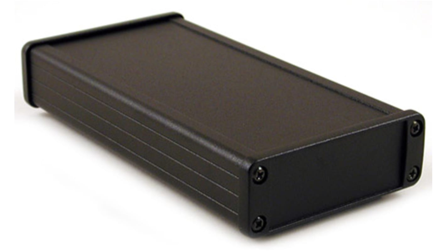Hammond 1457 Series Black Aluminium Enclosure, IP65, Black Lid, 87 x 171.2 x 31.4mm