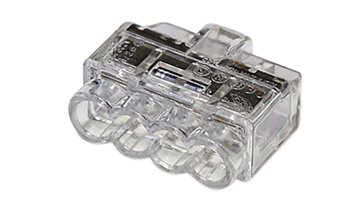 HellermannTyton 电线接头连接器, 0.5 → 2.5（实心）mm²，1 → 2.5（绞合）mm²线规, 4路, HelaCon Plus Mini系列
