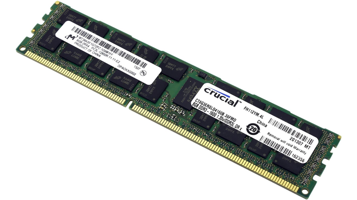 Crucial 8 GB DDR3L Server RAM, 1600MHz, RDIMM, 1.35V