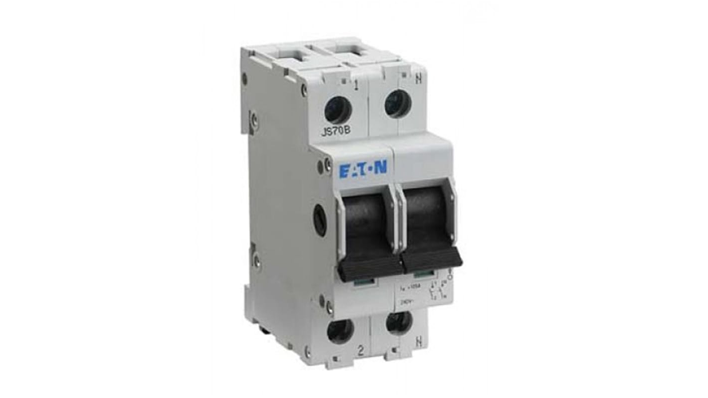 Eaton 1P+N Pole DIN Rail Isolator Switch - 125A Maximum Current