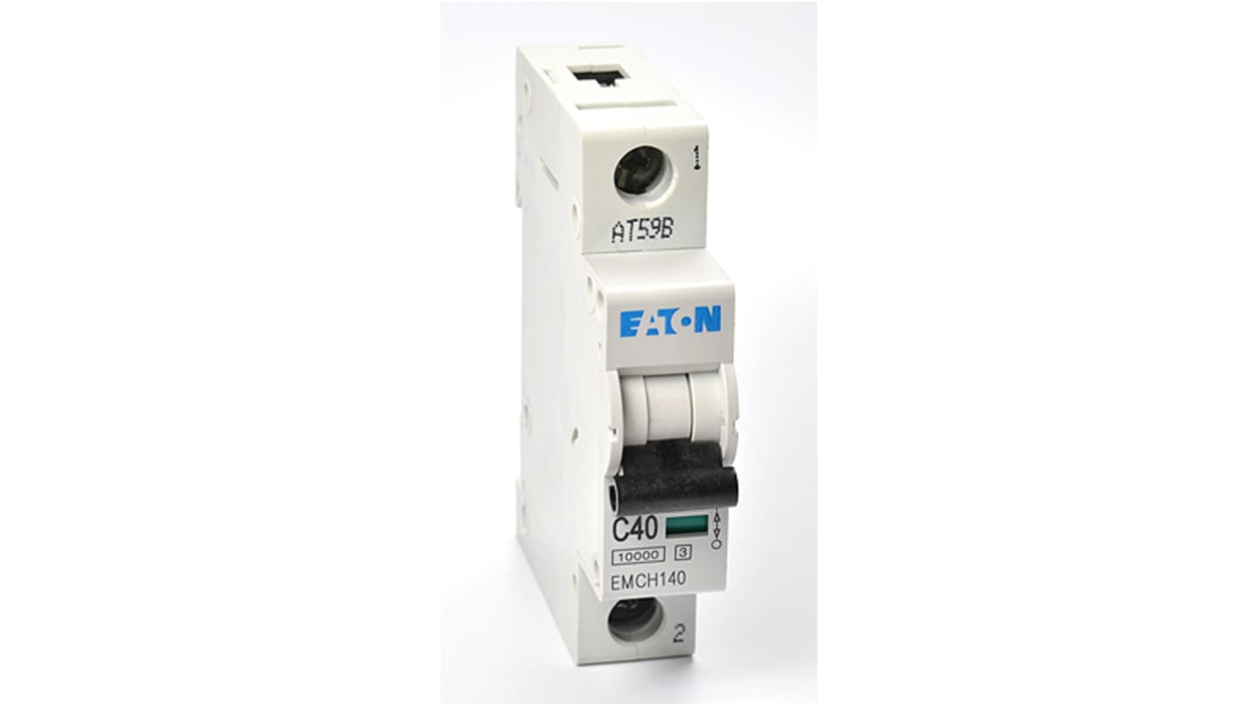 Eaton C型MCB, 1极, 10 kA分断, 40A, 230VAC, 48VDC