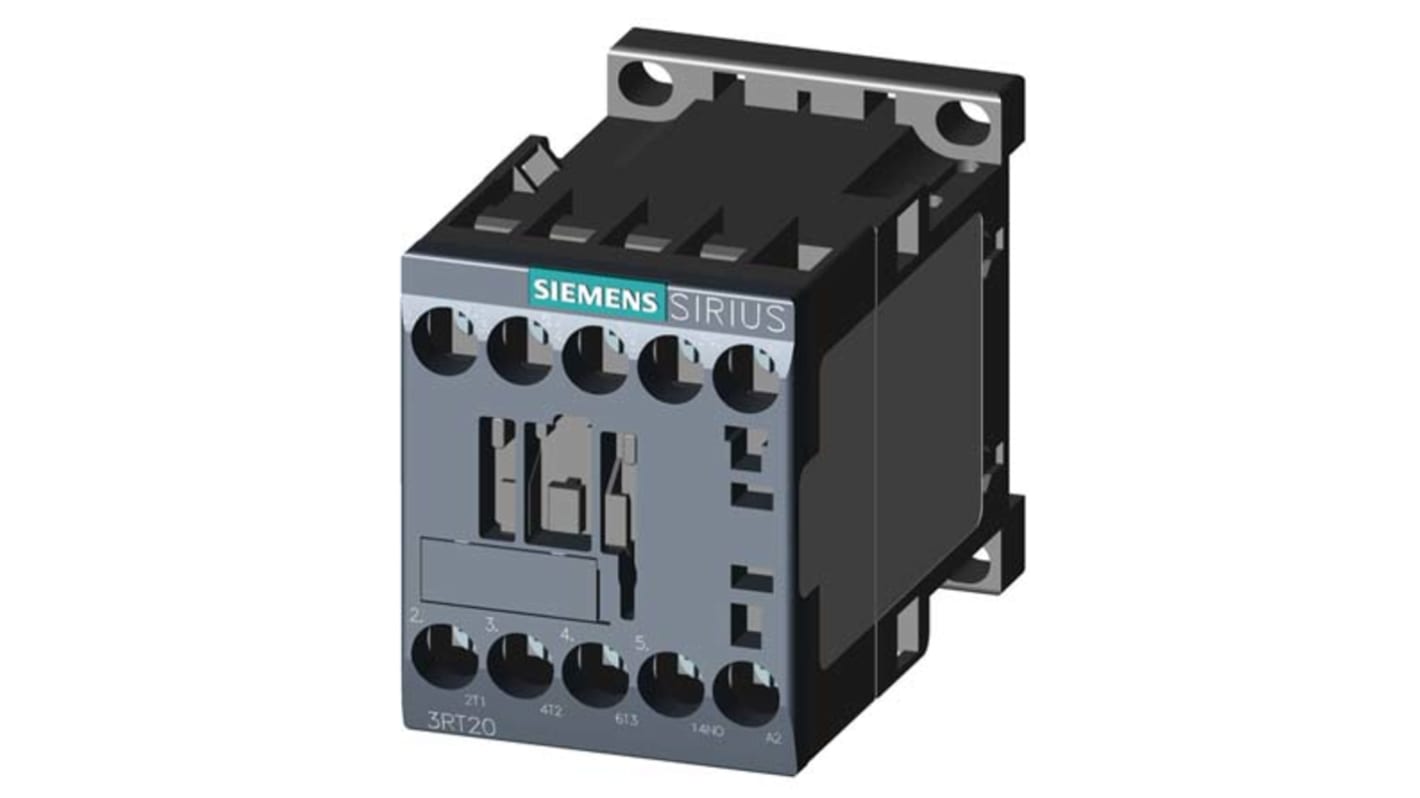 Contattore Siemens, serie 3RT2, 3 poli, 3 NO, 9 A, 4 kW, bobina 400 V c.a.