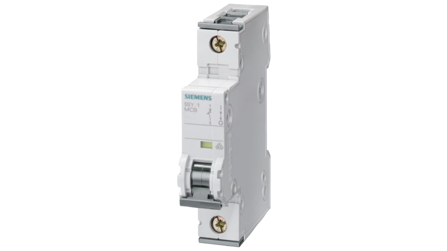 Siemens Sentron 5SY4 MCB, 1P, 50A Curve C, 230V AC, 10 kA Breaking Capacity