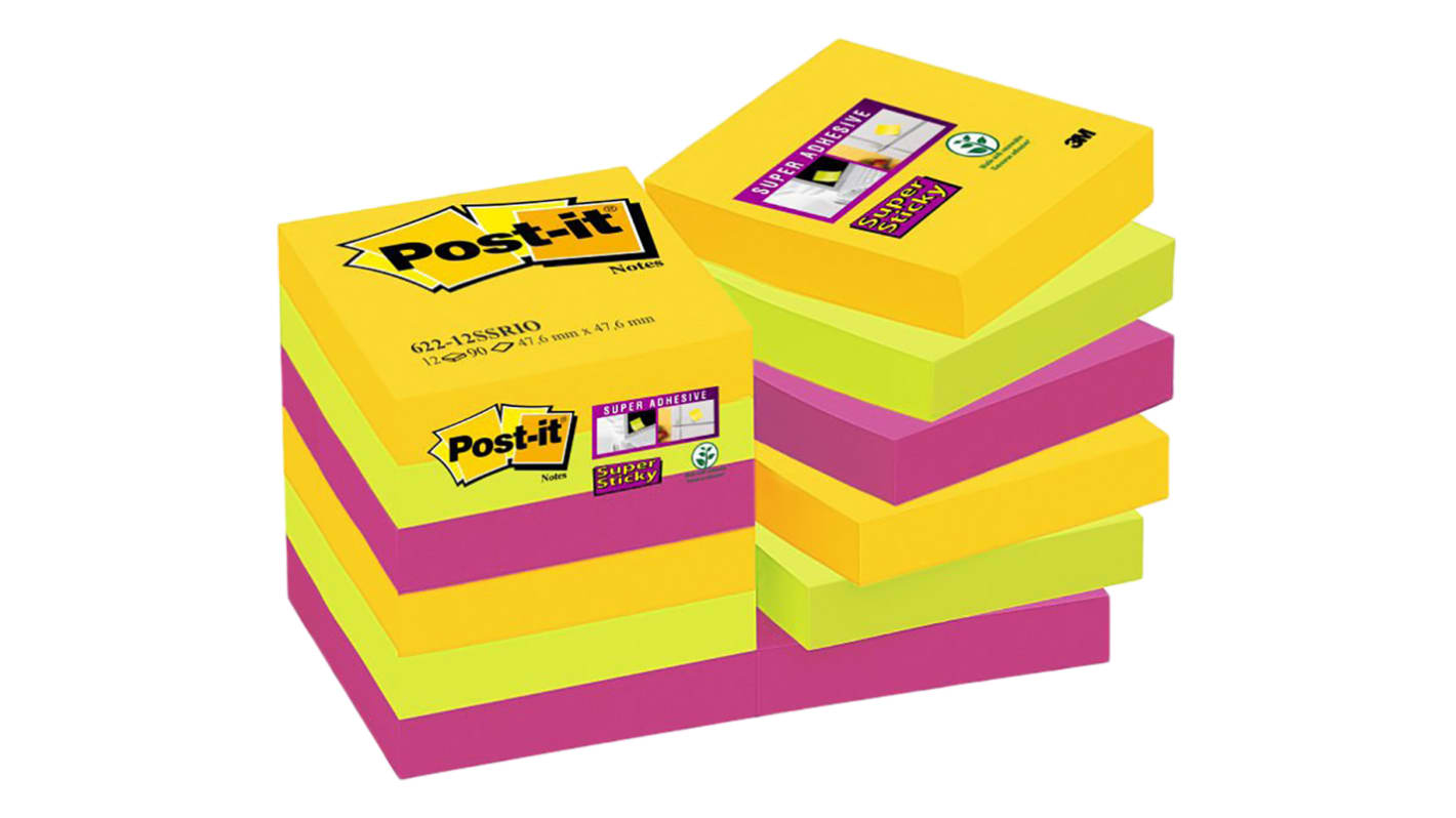 Nota adhesiva Post-It BP902 , 12 notas por base, Variados