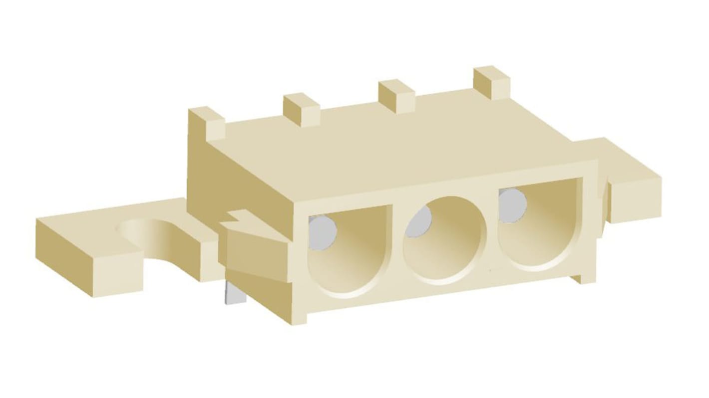 TE Connectivity Universal MATE-N-LOK Series Right Angle Through Hole PCB Header, 3 Contact(s), 6.35mm Pitch, 1 Row(s),