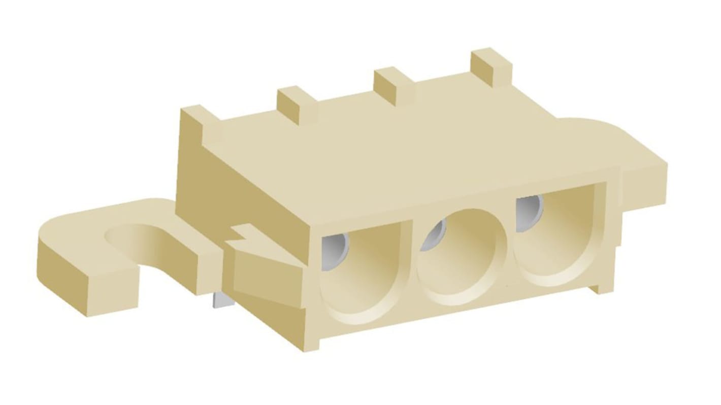 Conector macho para PCB Ángulo de 90° TE Connectivity serie Universal MATE-N-LOK de 3 vías, 1 fila, paso 6.35mm, para