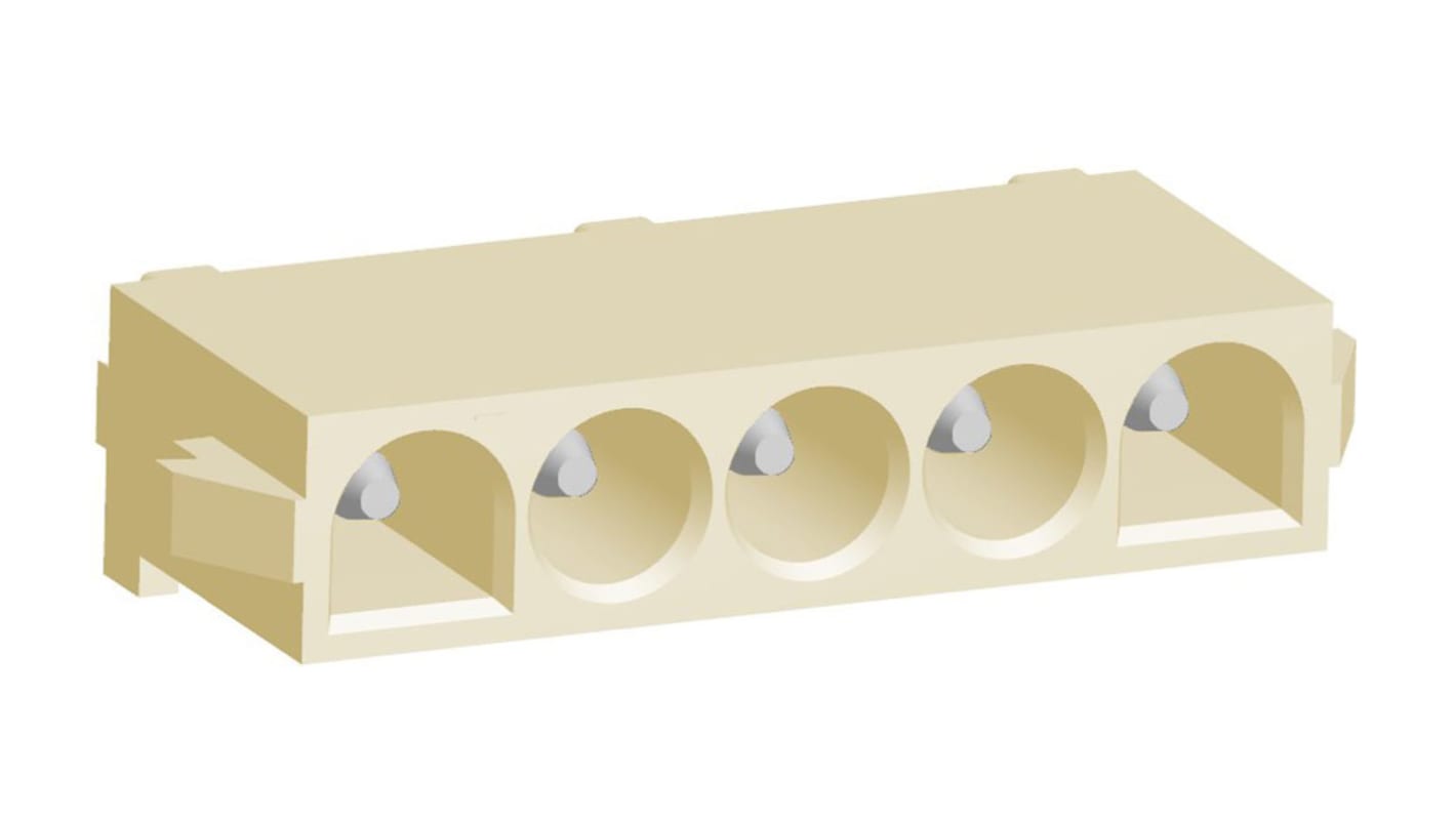 Conector macho para PCB TE Connectivity serie Universal MATE-N-LOK de 5 vías, 1 fila, paso 6.35mm, para soldar, Montaje