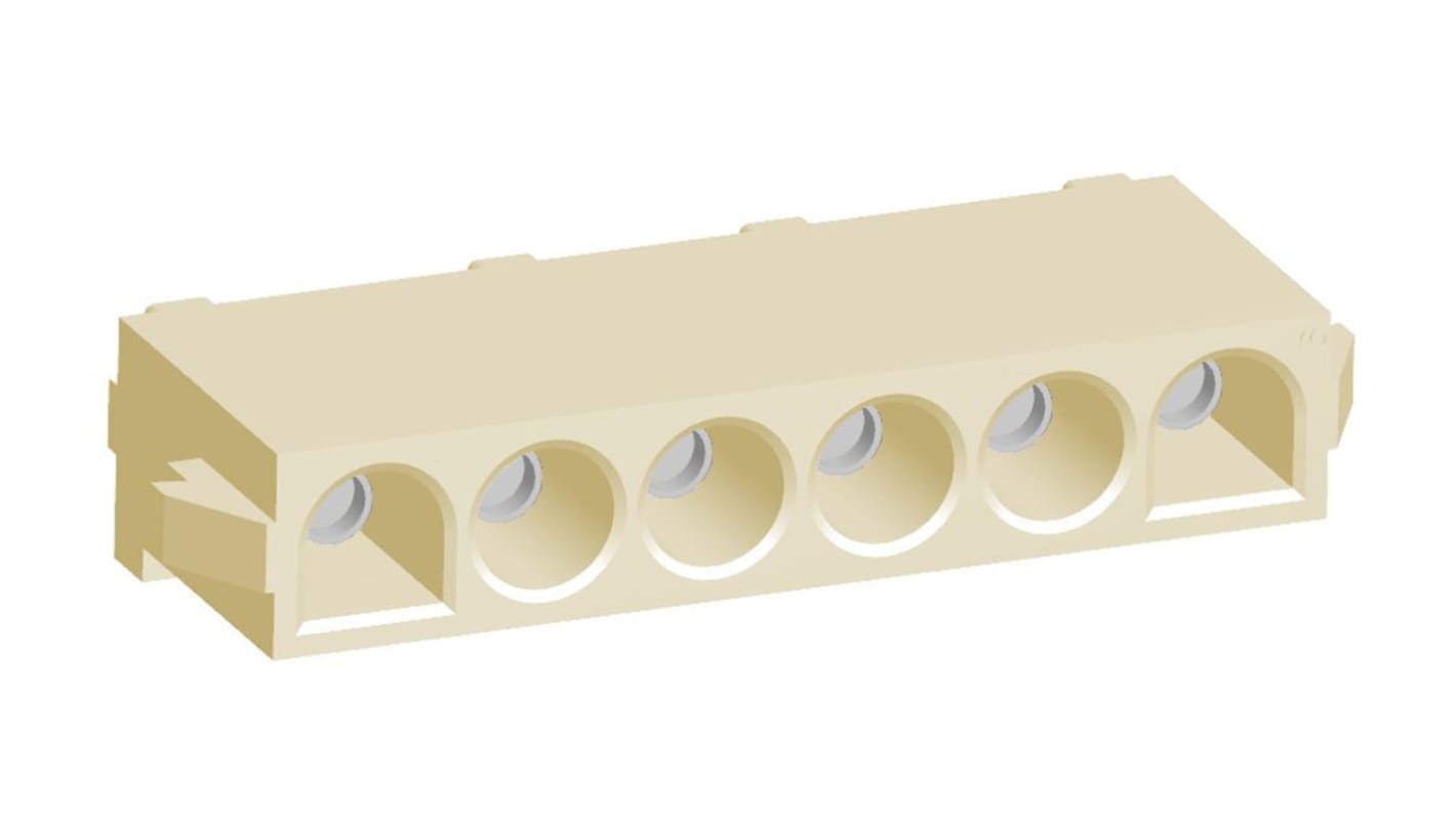 TE Connectivity Universal MATE-N-LOK Leiterplattenbuchse gerade, 6-polig / 1-reihig, Raster 6.35mm, Kabel-Platine,