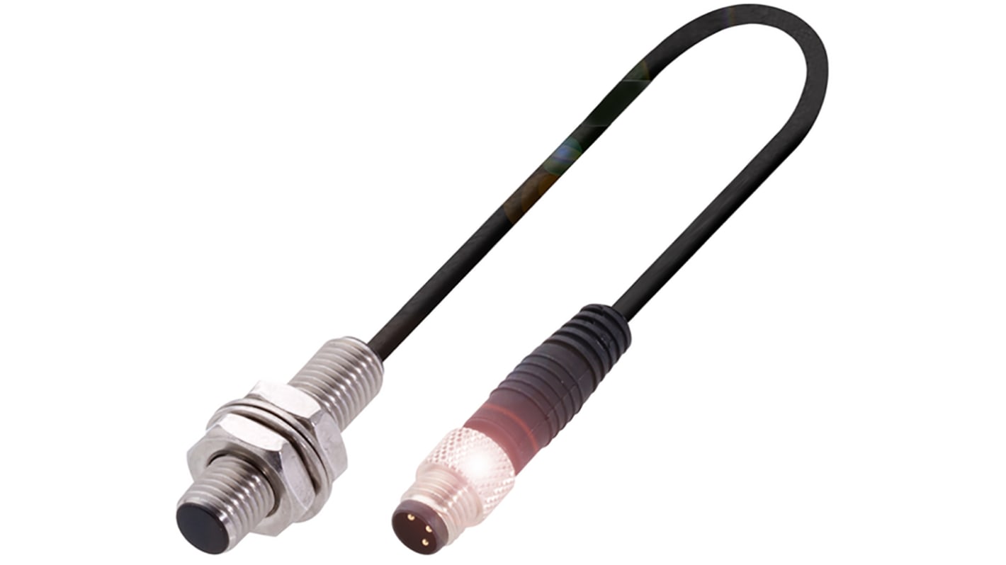 BALLUFF Inductive Barrel Proximity Sensor, M8, 2 mm Detection, PNP NO, 10 → 30 V dc