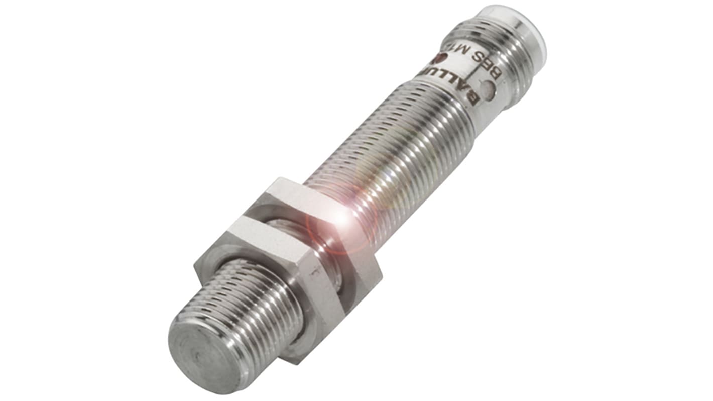 BALLUFF Inductive Barrel Proximity Sensor, M12, 4 mm Detection, PNP NO, 10 → 30 V dc