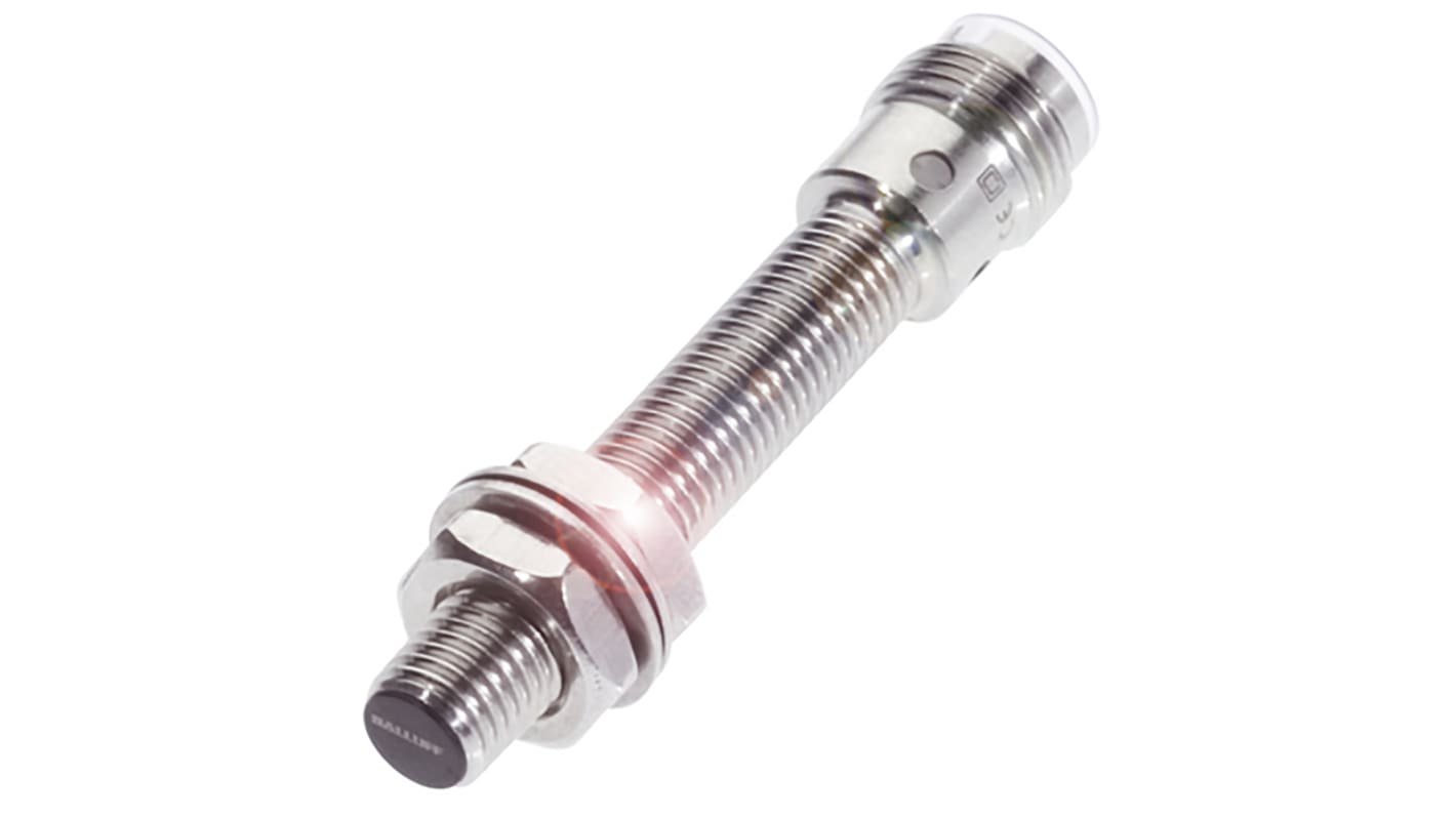 BALLUFF Inductive Barrel Proximity Sensor, M8, 3 mm Detection, PNP NO, 10 → 30 V dc