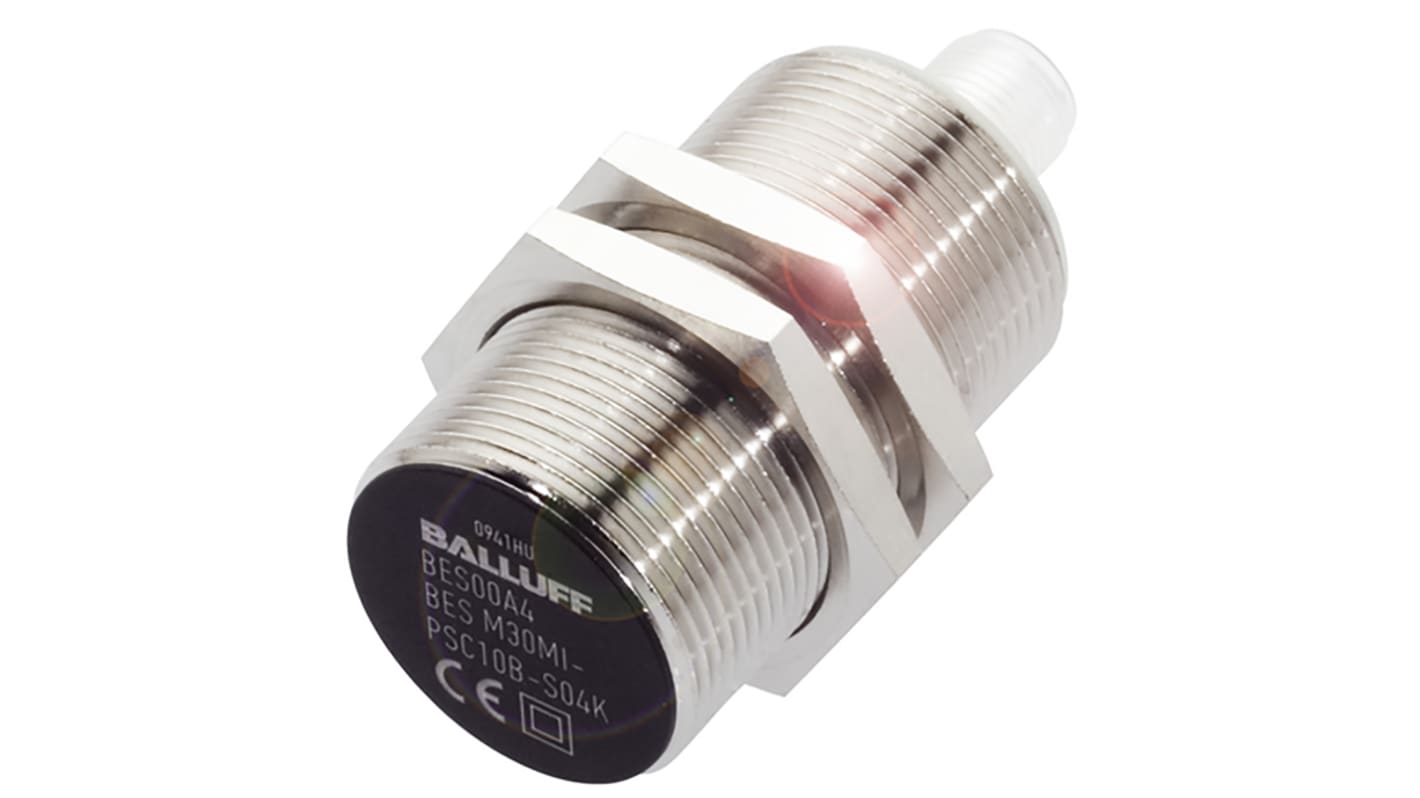 Rs-Online Sensore di prossimità Cilindro filettato BALLUFF M30 rilevamento 15 mm 10 → 30 V c.c
