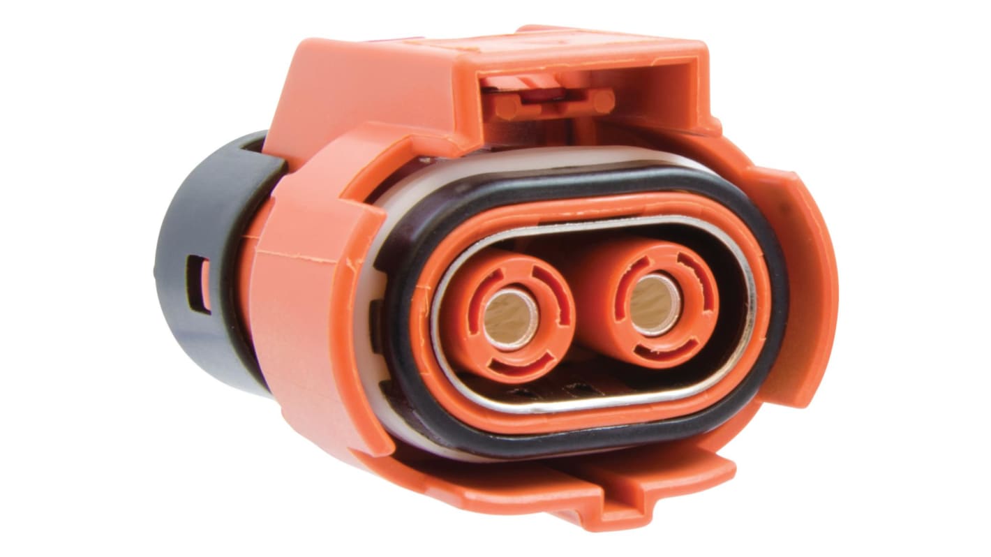 Connettore EV Amphenol Industrial ELP2A04 / C10-738026-2AS4 2 vie, Maschio, Diritto, 7.5 to 70A, 800V, Arancione