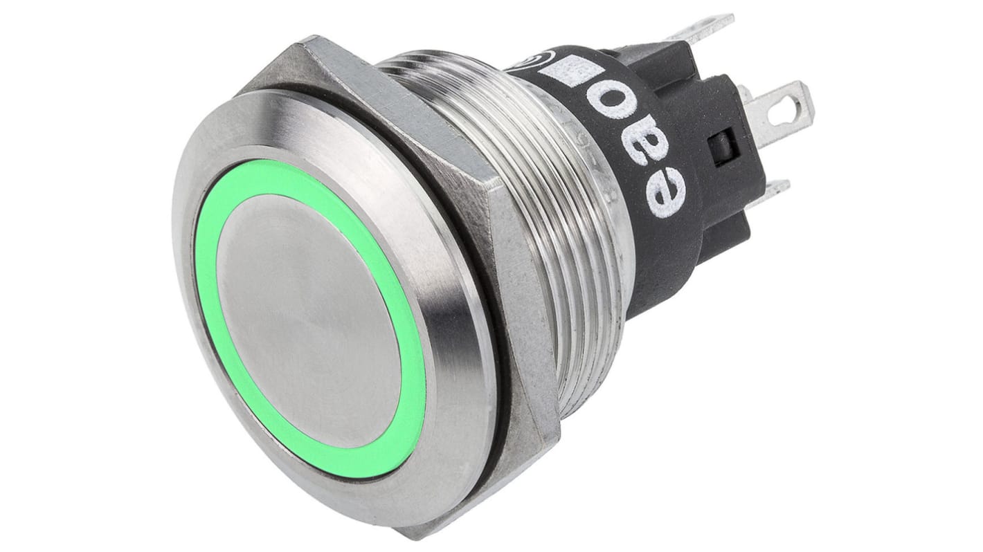 Interruttore a pulsante EAO, Momentaneo, SPDT, luminoso, 3A, IP65, IP67 Montaggio a pannello