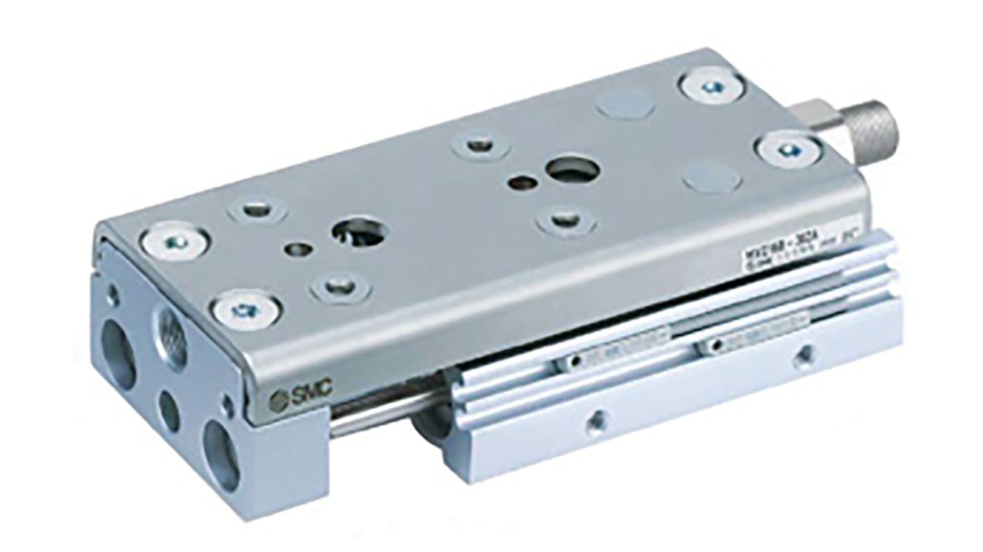 SMC Pneumatic Guided Cylinder - 20mm Bore, 100mm Stroke, MXQB Series, Double Acting