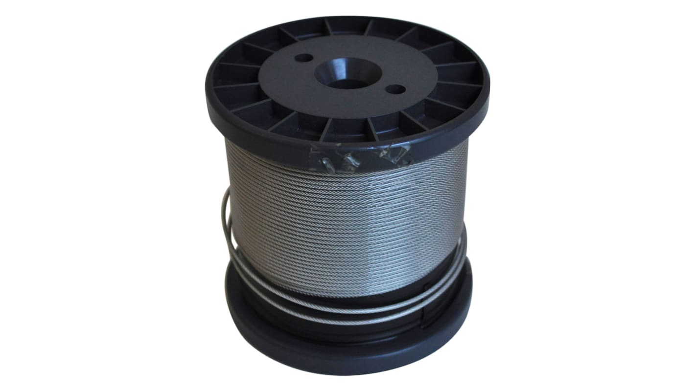 RS PRO Stainless Steel Wire Rope, 100m