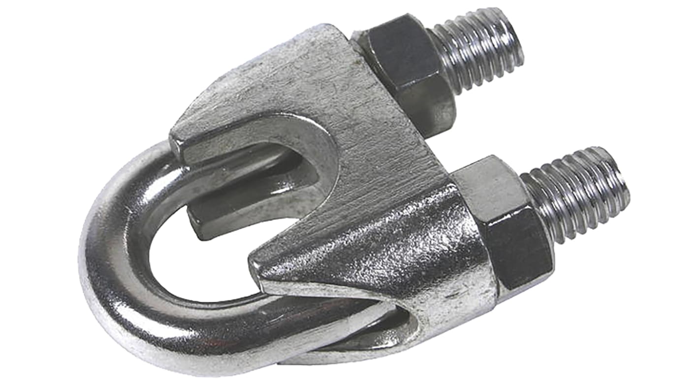 RS PRO Stainless Steel 10mm Diameter Wire Rope Clamp