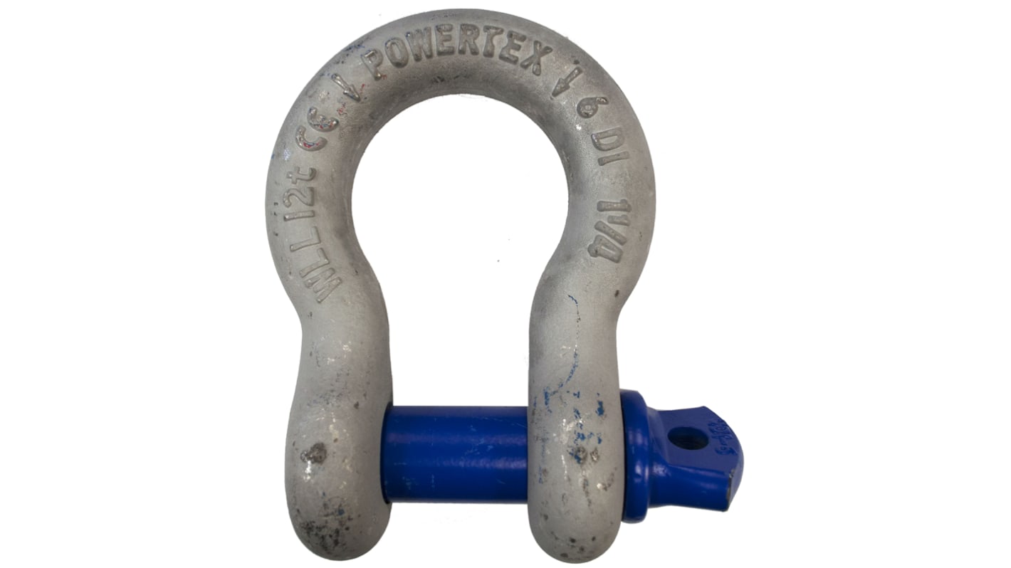 RS PRO 合金钢弓形卸扣, 螺栓销, 12t安全负荷, 扣体直径32mm, 开口宽53mm, 横销直径35mm