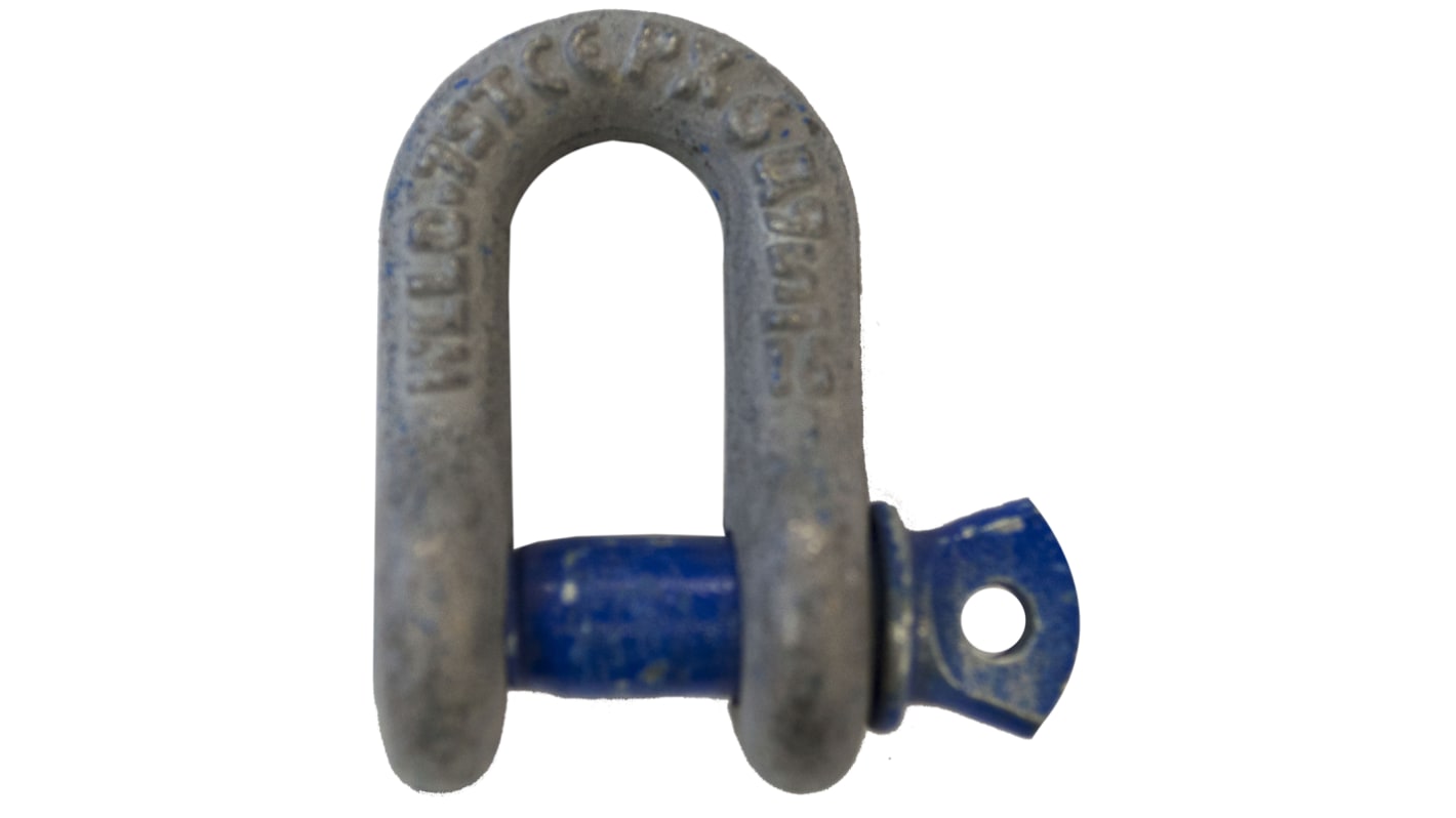 RS PRO Sjækkel, Stållegering, D-sjækkel, Skruebolt, 0.75t, godsdiameter: 8mm