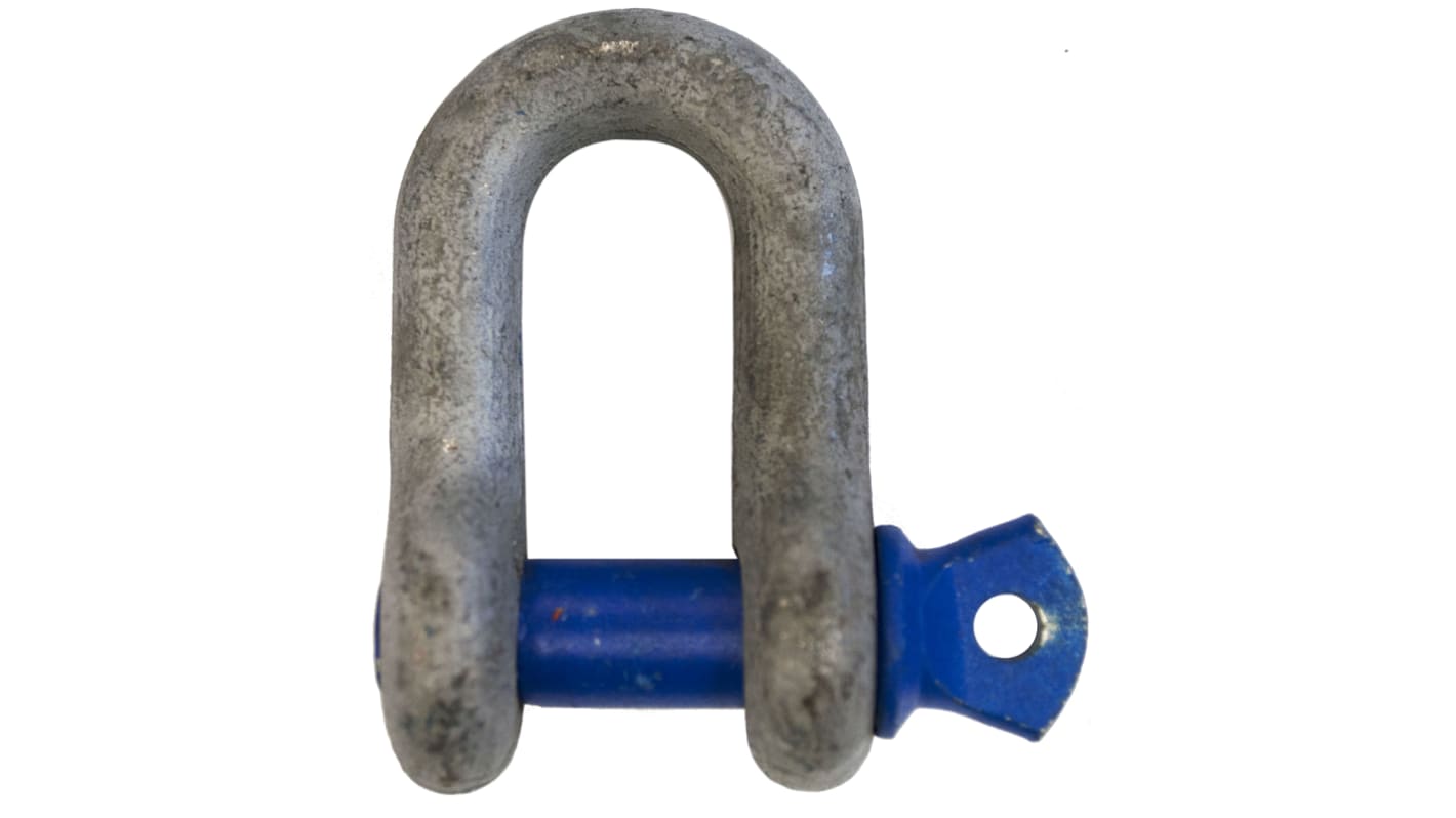 RS PRO Sjækkel, Stållegering, D-sjækkel, Skruebolt, 1t, godsdiameter: 10mm