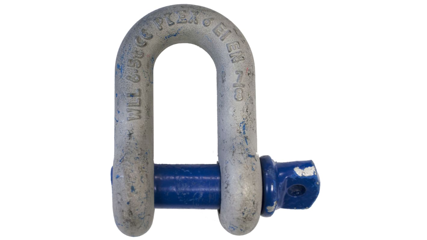 RS PRO Sjækkel, Stållegering, D-sjækkel, Skruebolt, 6.5t, godsdiameter: 22mm