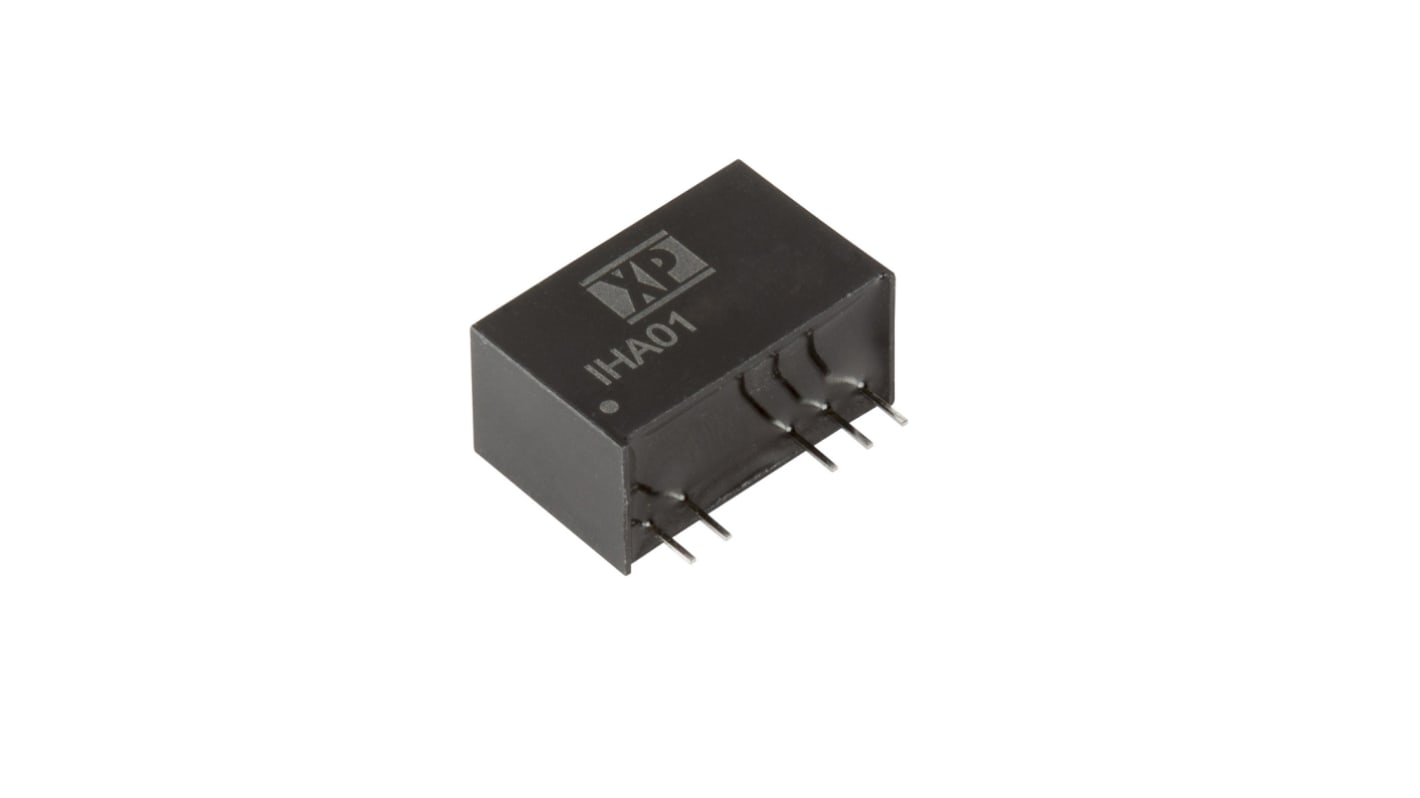 XP Power IHA01 DC-DC Converter, ±5V dc/ ±100mA Output, 10.8 → 13.2 V dc Input, 1W, Through Hole, +85°C Max Temp