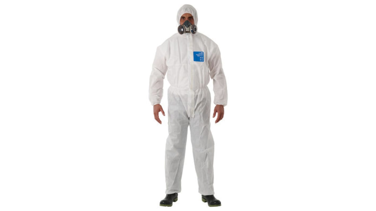 Microgard Herren  Overall Art , Größe L aus Spinnvlies Weiß, Antistatisch, silikonfrei