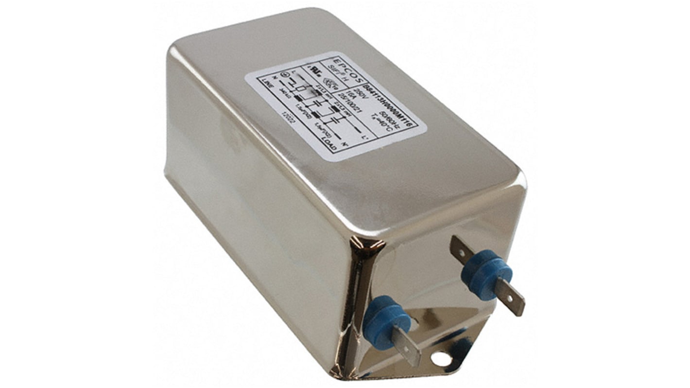 EPCOS, B84113H 25A 250 V ac/dc 50 → 60Hz, Chassis Mount EMC Filter, Screw, Single Phase