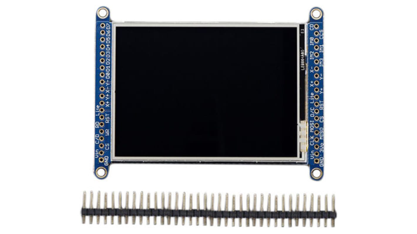 ADAFRUIT INDUSTRIES, ディスプレイボード 2.8インチ 抵抗膜タッチスクリーン ディスプレイモジュール MicroSD Socket - ILI9341 TFT LCD Display